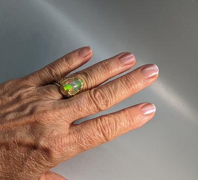 Ethiopian Opal, 14kt Gold Ring