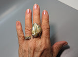 Large Freshwater Pearl, SS/14kt Gold Ring