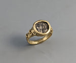 Istros, The Twins, Ancient AR 1/4 Drachm, 14kt Gold Ring