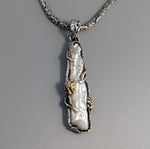Freshwater Pearl, Sterling Silver and 14kt Gold Pendant