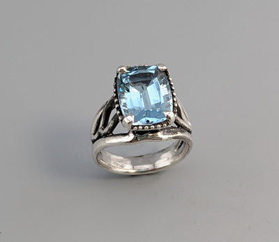 Blue Topaz, Sterling Silver Ring