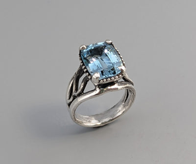 Blue Topaz, Sterling Silver Ring