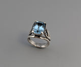 Blue Topaz, Sterling Silver Ring