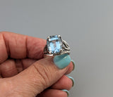 Blue Topaz, Sterling Silver Ring