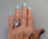 Blue Topaz, Sterling Silver Ring