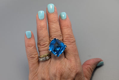 London Blue Topaz, Sterling Silver Ring