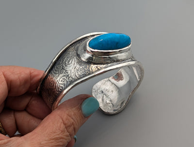 Fine Kingman Turquoise, Sterling Silver Cuff Bracelet