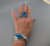 Fine Kingman Turquoise, Sterling Silver Cuff Bracelet