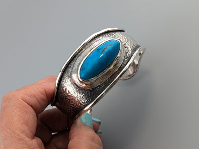 Fine Kingman Turquoise, Sterling Silver Cuff Bracelet