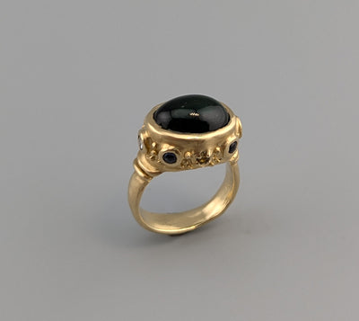 Fine Green Tourmaline, 14kt Gold Ring