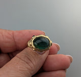 Fine Green Tourmaline, 14kt Gold Ring