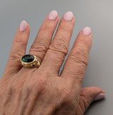 Fine Green Tourmaline, 14kt Gold Ring