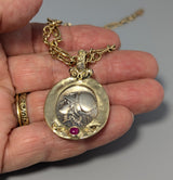 Ancient Coin, Pegasus, AR Stater, 14kt Gold 2 Sided Pendant