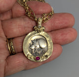 Ancient Coin, Pegasus, AR Stater, 14kt Gold 2 Sided Pendant