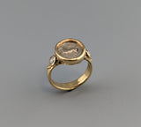 Pony, AR Obol, 14kt Gold Ring with Rose Cut Diamonds