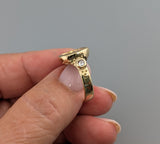 Pony, AR Obol, 14kt Gold Ring with Rose Cut Diamonds