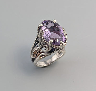 Amethyst, Sterling Silver Ring