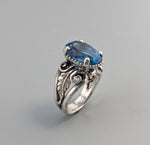 Blue Topaz, Sterling Silver Ring