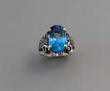 Blue Topaz, Sterling Silver Ring