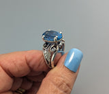 Blue Topaz, Sterling Silver Ring