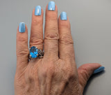 Blue Topaz, Sterling Silver Ring