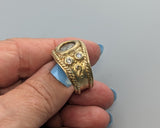 Ancient AR Obol, 14kt Gold Wide Band Ring