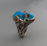 Large Kingman Turquoise, Sterling Silver Ring