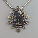 Pallasite Meteorite, Starburst Sterling Silver Pendant