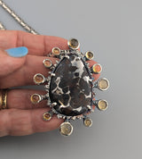 Pallasite Meteorite, Starburst Sterling Silver Pendant