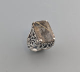 Sterling Silver, Rutilated Quartz Ring