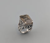 Sterling Silver, Rutilated Quartz Ring