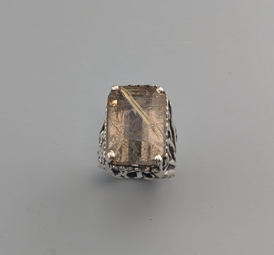 Sterling Silver, Rutilated Quartz Ring