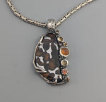 Pallasite Meteorite, Sterling Silver Pendant