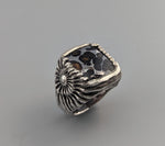 Pallasite Meteorite, Sterling Silver Large Ring