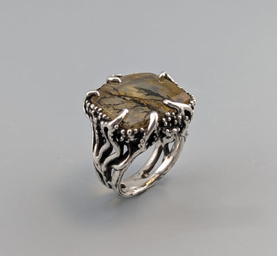 Dendritic Quartz Sterling Silver Ring