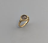 Ancient AR Obol, Lion, 14kt Gold Ring