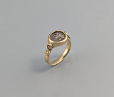 Ancient AR Obol, Lion, 14kt Gold Ring