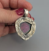 Watermelon Tourmaline, Sterling Silver Pendant with 14kt Gold Bezel