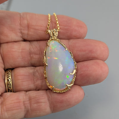 Ethiopian Opal, 14kt Gold Pendant