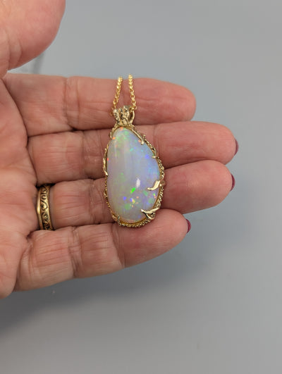 Ethiopian Opal, 14kt Gold Pendant