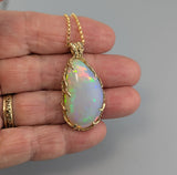 Ethiopian Opal, 14kt Gold Pendant