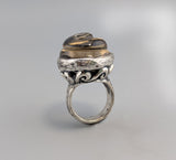 Carved Citrine in Sterling Silver Ring