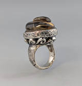 Carved Citrine in Sterling Silver Ring