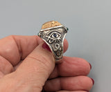 Sterling Silver and 14kt Gold Scarab Ring