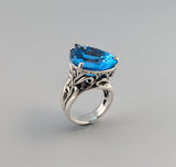 Swiss Blue Topaz Sterling Silver Ring