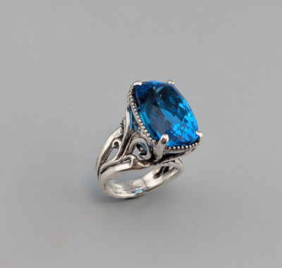 Swiss Blue Topaz Sterling Silver Ring