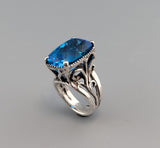 Swiss Blue Topaz Sterling Silver Ring