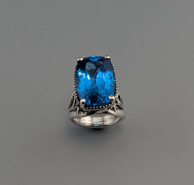 Swiss Blue Topaz Sterling Silver Ring