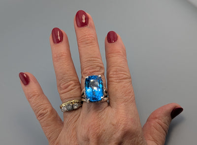 Swiss Blue Topaz Sterling Silver Ring