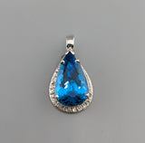 Swiss Blue Topaz Sterling Silver Pendant